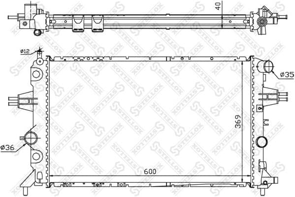 Radiator, engine cooling 10-25265-SX
