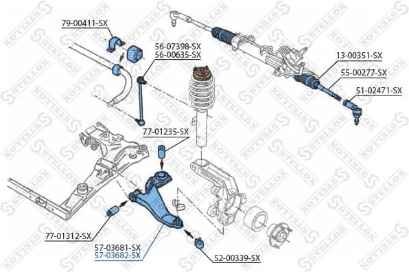 Control/Trailing Arm, wheel suspension 57-03682-SX - image 2