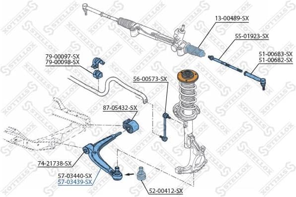 Control/Trailing Arm, wheel suspension 57-03439-SX - image 2