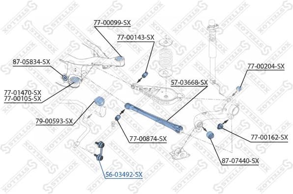 Link/Coupling Rod, stabiliser bar 56-03492-SX