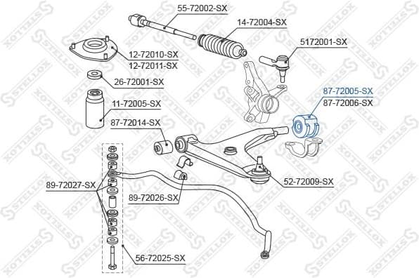 Mounting, control/trailing arm 87-72005-SX - image 2