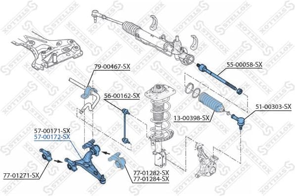 Control/Trailing Arm, wheel suspension 57-00172-SX - image 2