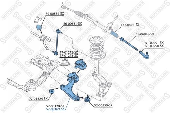 Control/Trailing Arm, wheel suspension 57-00169-SX - image 2