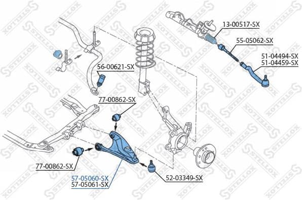 Control/Trailing Arm, wheel suspension 57-05060-SX - image 2