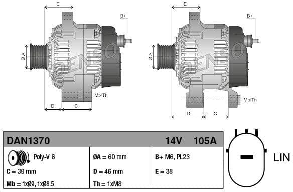 Alternator DAN1370 - image 2