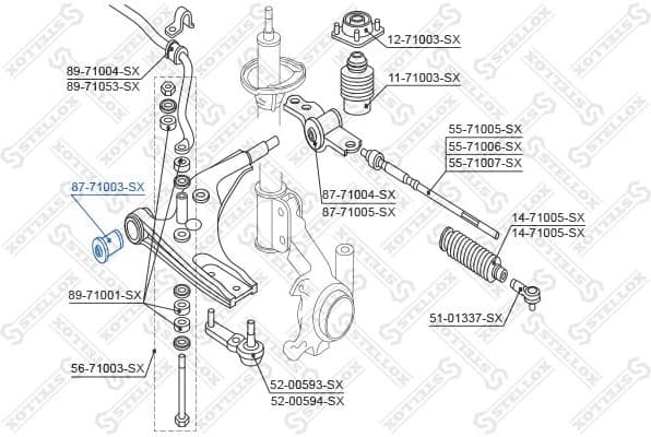 Mounting, control/trailing arm 87-71003-SX - image 2
