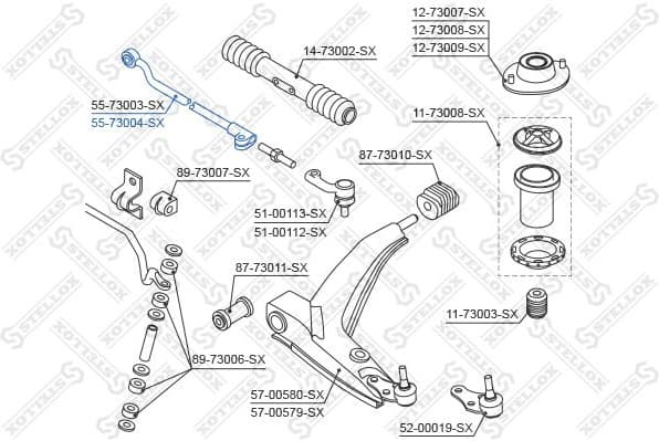 Inner Tie Rod 55-73004-SX