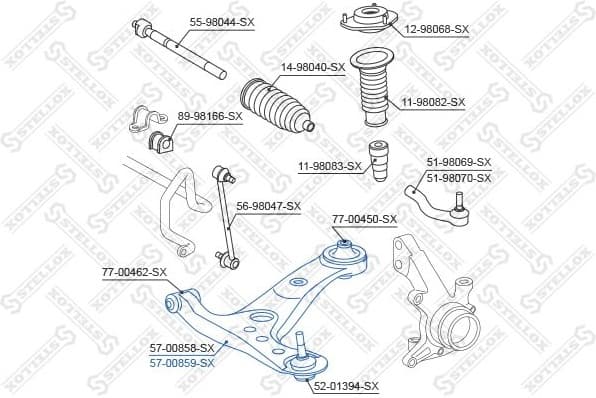 Control/Trailing Arm, wheel suspension 57-00859-SX