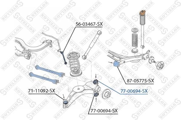 Mounting, control/trailing arm 77-00694-SX