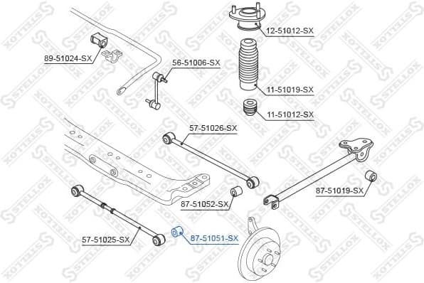 Mounting, control/trailing arm 87-51051-SX