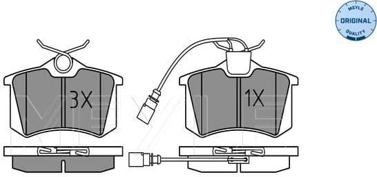 Brake Pad Set, disc brake MEYLE-ORIGINAL: True to OE. 025 235 5417/W