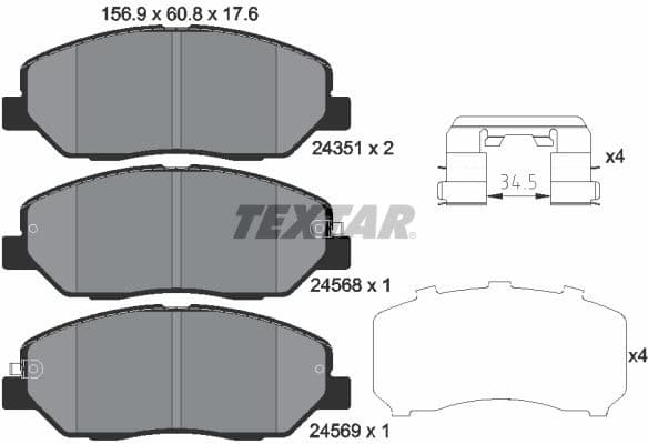 Brake Pad Set, disc brake 2435101