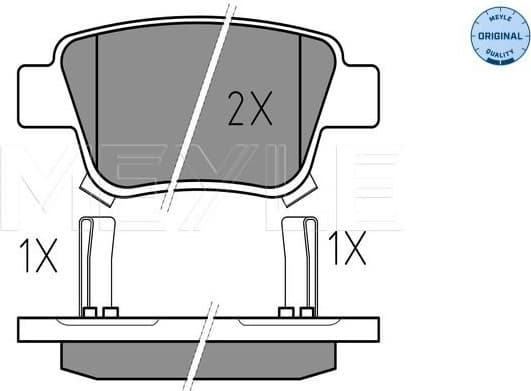 Brake Pad Set, disc brake MEYLE-ORIGINAL: True to OE. 025 236 2016/W