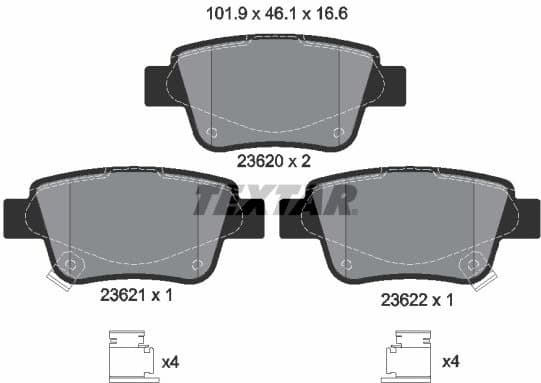 Brake Pad Set, disc brake Q+ 2362002