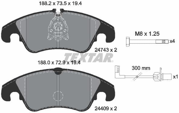 Brake Pad Set, disc brake 2474301