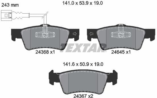 Brake Pad Set, disc brake Q+ 2436801