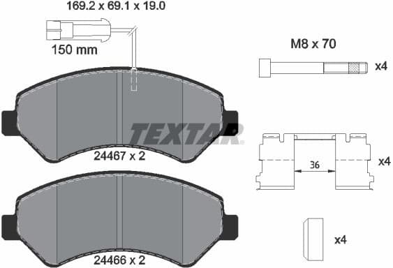 Brake Pad Set, disc brake Q+ 2446701