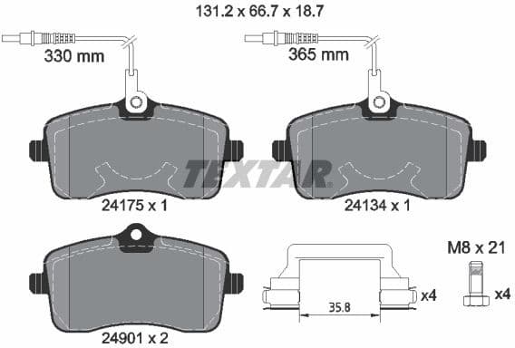 Brake Pad Set, disc brake Q+ 2417501