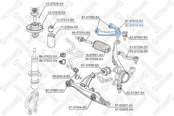 Control/Trailing Arm, wheel suspension 57-37016-SX - image 2