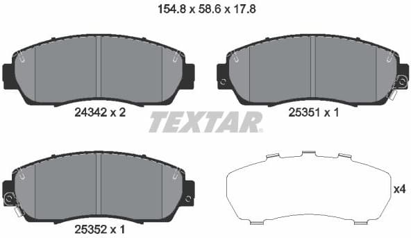 Brake Pad Set, disc brake 2434201