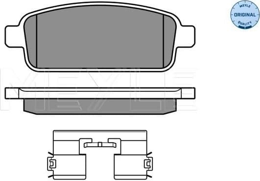 Brake Pad Set, disc brake MEYLE-ORIGINAL: True to OE. 025 250 9616/W