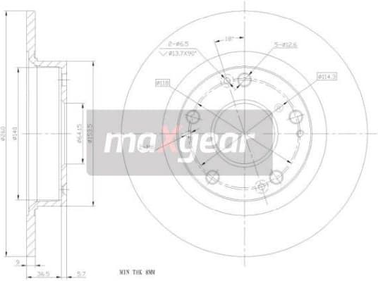 Brake Disc 19-1854 - image 2