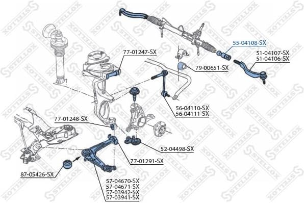 Inner Tie Rod 55-04108-SX - image 2