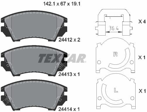 Brake Pad Set, disc brake 2441201