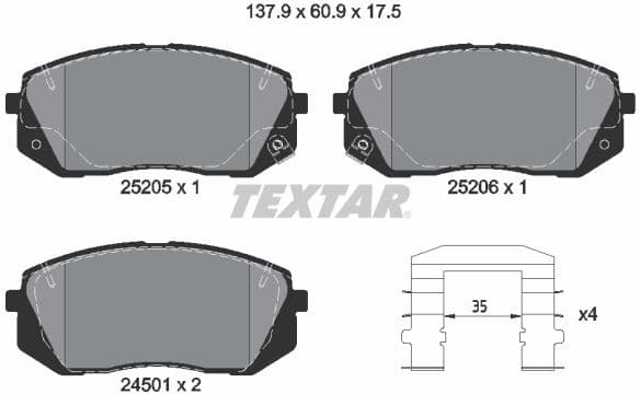 Brake Pad Set, disc brake Q+ 2520501