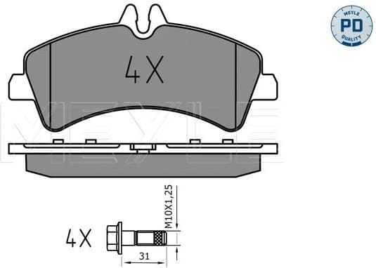 Brake Pad Set, disc brake MEYLE-PD: Advanced performance and design. 025 292 1720/PD