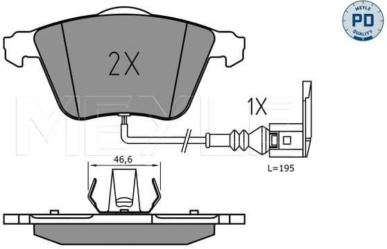 Brake Pad Set, disc brake MEYLE-PD: Advanced performance and design. 025 240 2120/PD
