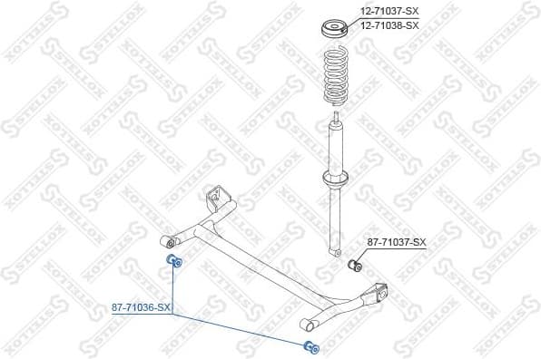 Mounting, control/trailing arm 87-71036-SX