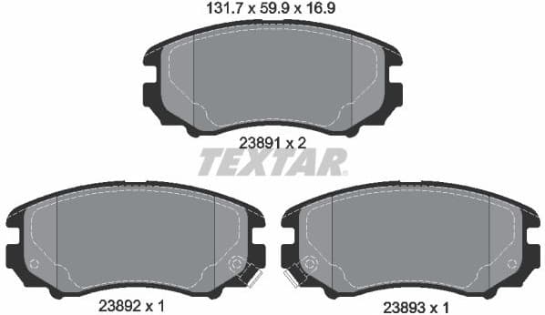 Brake Pad Set, disc brake Q+ 2389101