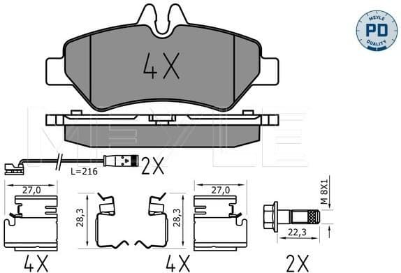 Brake Pad Set, disc brake MEYLE-PD: Advanced performance and design. 025 291 9019/PD