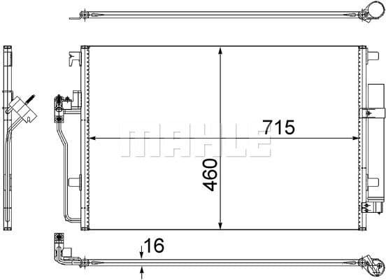 Condenser, air conditioning BEHR AC 553 001S