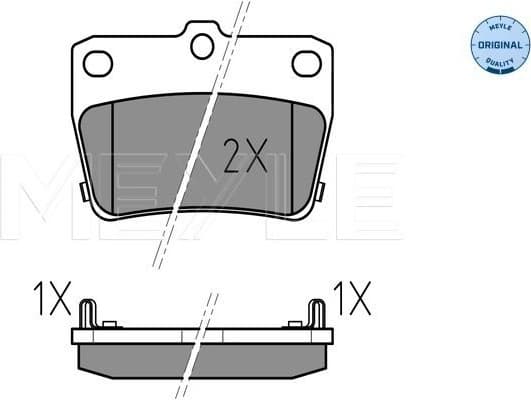 Brake Pad Set, disc brake MEYLE-ORIGINAL: True to OE. 025 236 5614/W