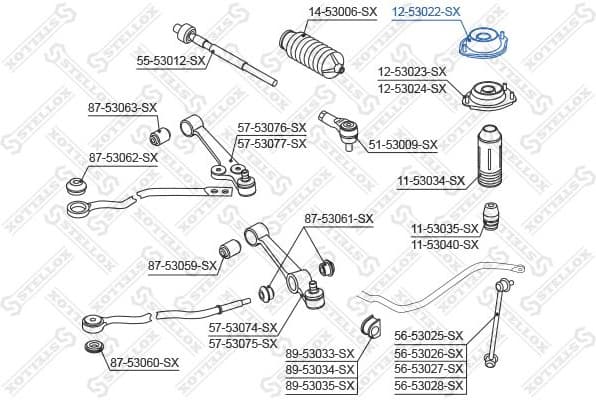 Suspension Strut Support Mount 12-53022-SX