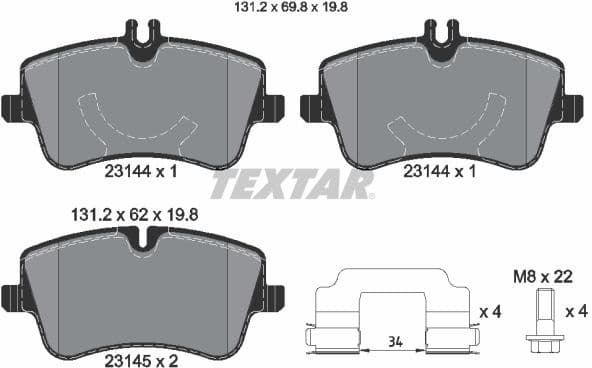 Brake Pad Set, disc brake Q+ 2314402