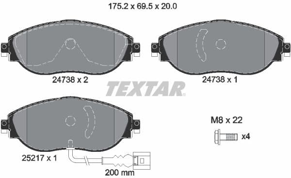 Brake Pad Set, disc brake Q+ 2473801