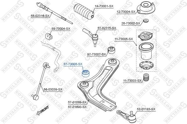Mounting, control/trailing arm 87-73006-SX - image 2