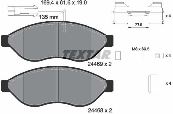 Brake Pad Set, disc brake Q+ 2446901