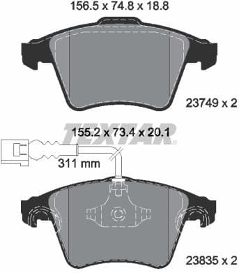 Brake Pad Set, disc brake Q+ 2374901