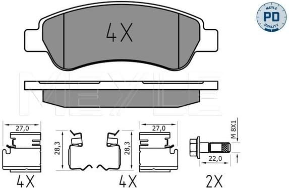 Brake Pad Set, disc brake MEYLE-PD: Advanced performance and design. 025 244 6519/PD