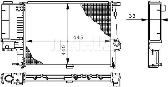 Radiator, engine cooling BEHR CR 239 000S
