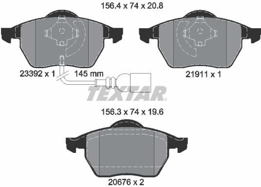Brake Pad Set, disc brake Q+ 2339201