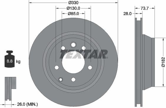 Brake Disc PRO+ 92122005