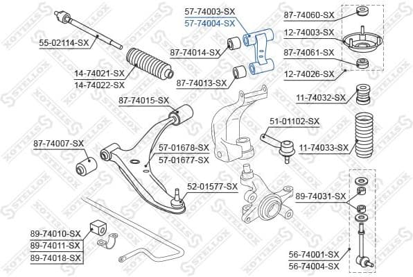 Rod/Strut, wheel suspension 57-74004-SX - image 2