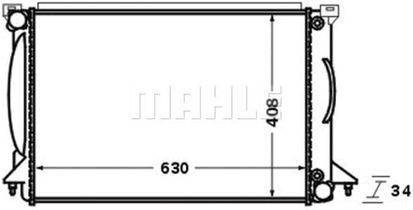 Radiator, engine cooling BEHR CR 1422 000S