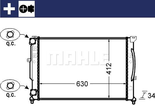 Radiator, engine cooling BEHR CR 1423 000S