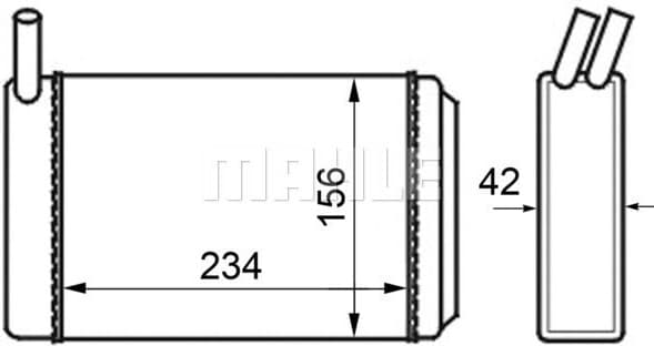 Heat Exchanger, interior heating BEHR AH 39 000S